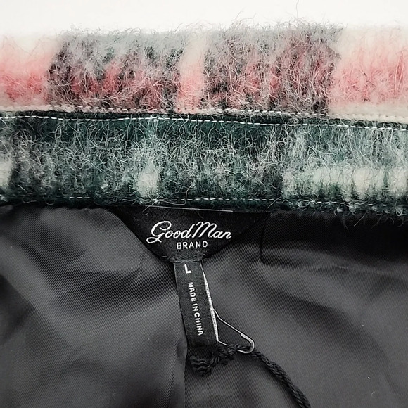 Good Man Brand Men's Wool Blend Green Plaid Zip Up Lined Jacket Size Large - Picture 11 of 16